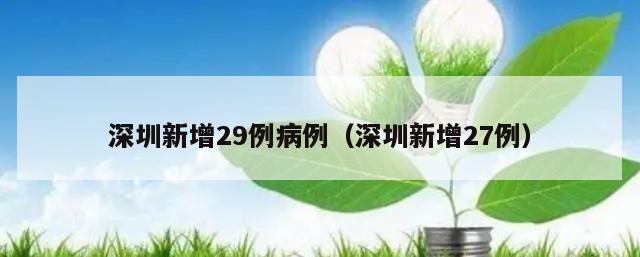 深圳新增29例病例(深圳新增27例)